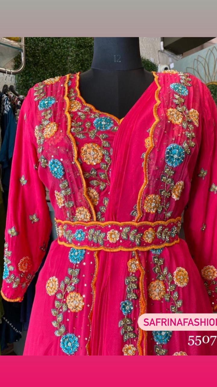 Pink Indowestern Dress Women Dress Bridesmaid Dress