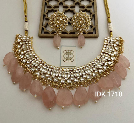 Pink Kundan choker set pack hi Kundan set
