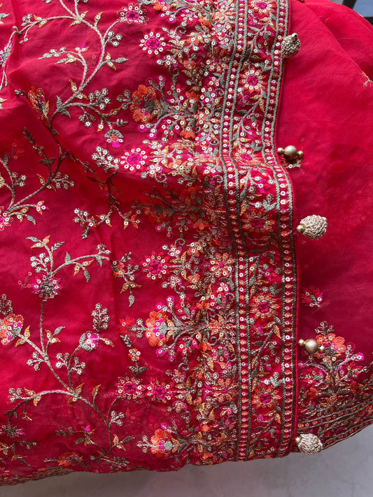 Red Kashmiri inspired saree lovely saree Indian sarees women sari blouse