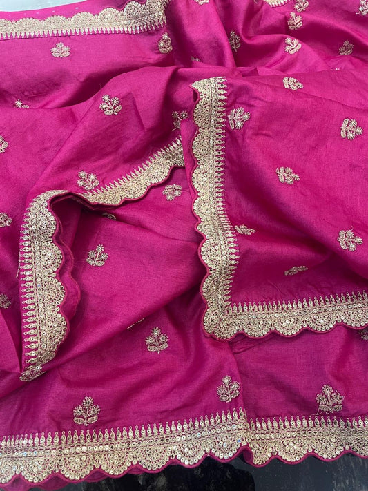 Vahisha saree tussar saree embroidery saree Indian sarees blouse