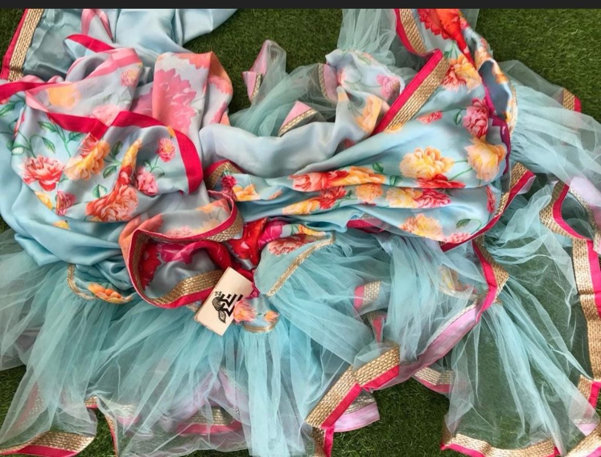 Ruffles Saree Trendy Sari Cocktail sari