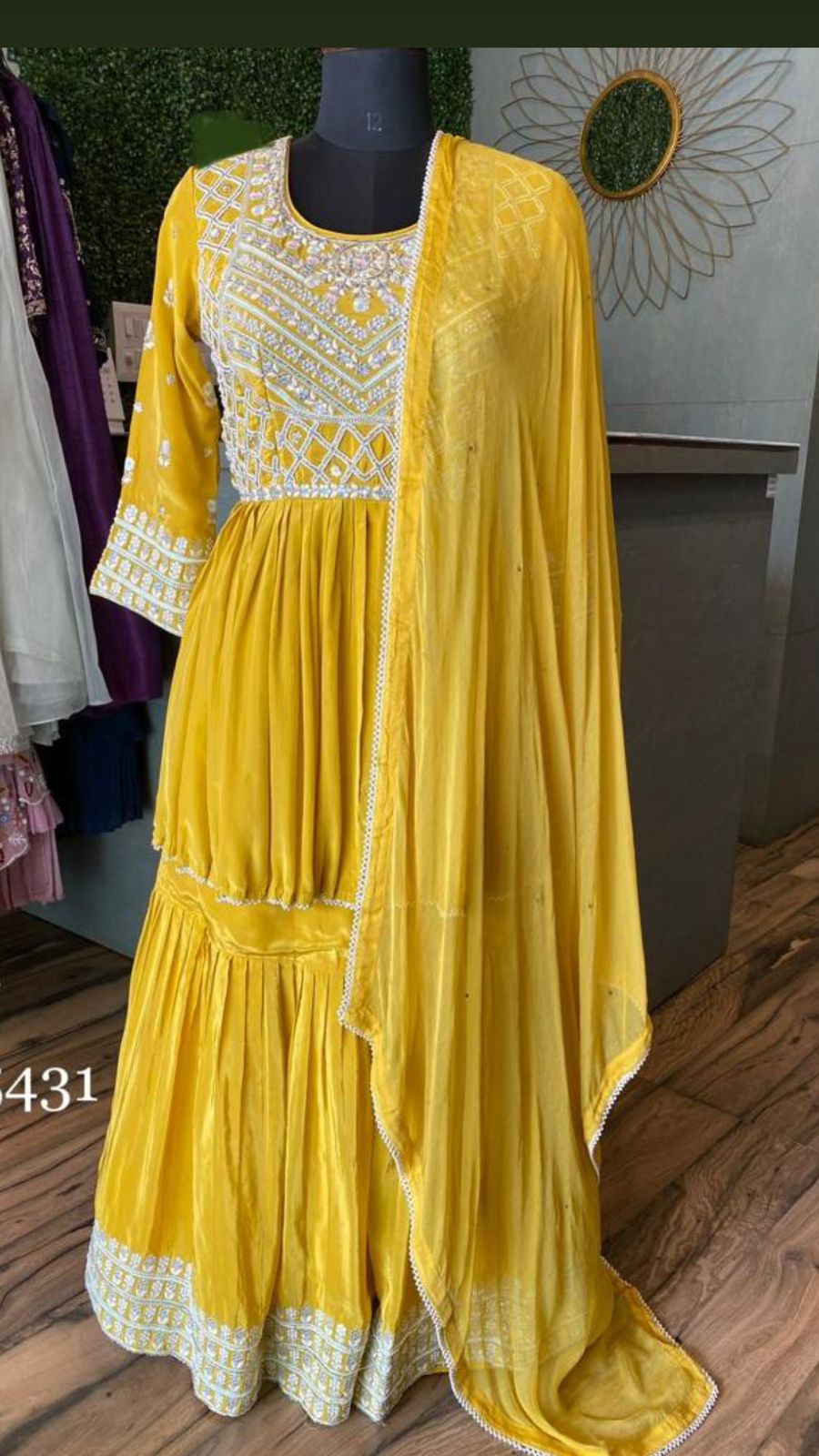 Zenik Yellow Dress Indowestern Dress