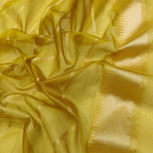 Yellow kora jamdani saree Ekta Ra saree exclusive sarees blouse