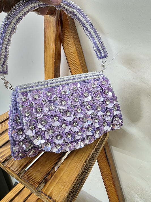 Flowery clutch bag Partywear purse
