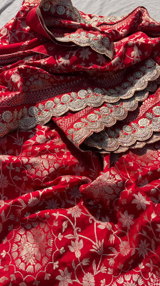Red Saree wedding saree bridal inspired saree