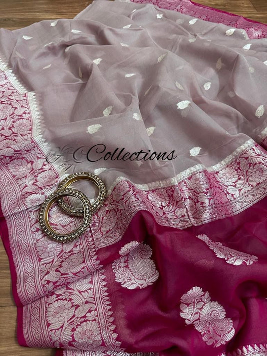 Banarsi chiffon indiss add n women sarees