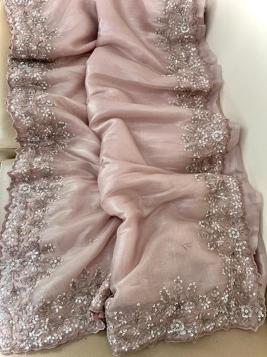 Zinita tissue organza saree partywear saree