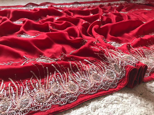 Red Rich Luxury Premium Organza Silk Sarees