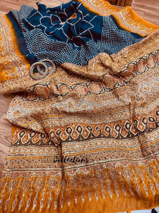 Chanderi Resham zari sequins saree