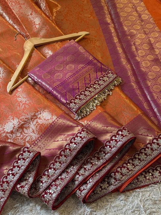 Handmade Banarsi tissue saree Indian wedding saree bridal sari blouse