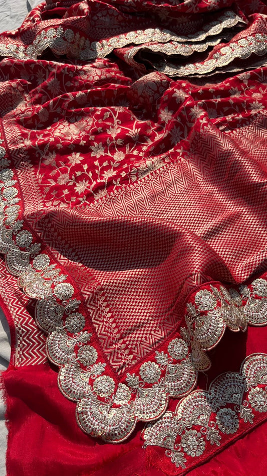 Red Saree wedding saree bridal inspired saree