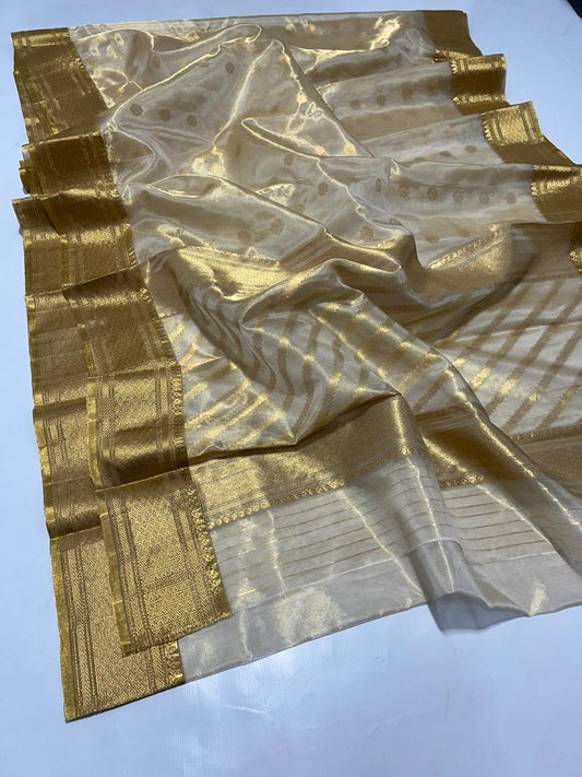 Tissue zari Chanderi Saree Chanderi Silk sari