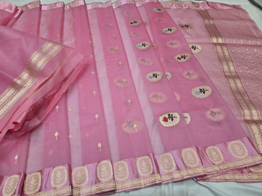 Pink kora saree Ektara saree Indian sari blouse