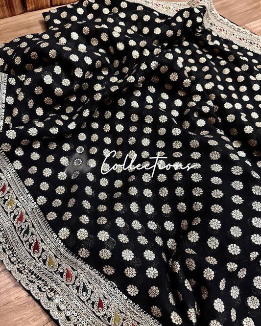 Vernia handwoven khaddi gorgette saree