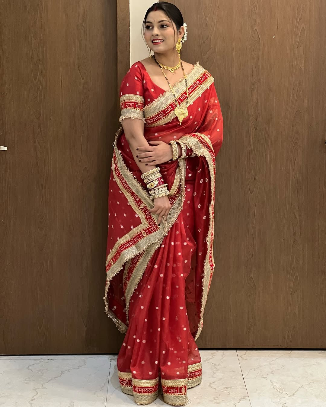 Red Banarsi saree tissue silk sarees Indian sari Partywear sarees