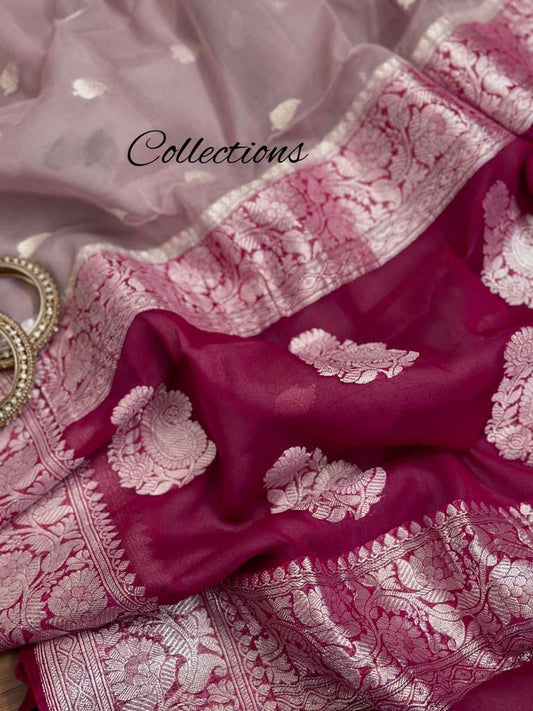 Banarsi chiffon indiss add n women sarees