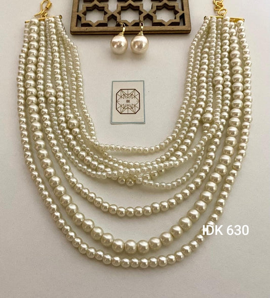 Pearl Necklave set long pearl set trendy Necklace set
