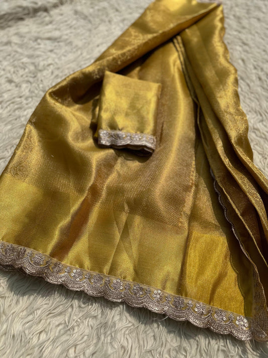 Zari weaving saree premium Kanjeevaram inspired sari blouse