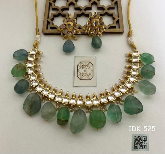 Green Kundan set Indian jewelery Indian wedding jewellery necklace set