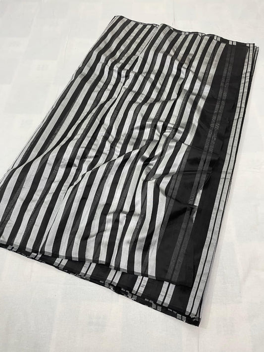 Striped saree Chanderi saree Indian sari blouse