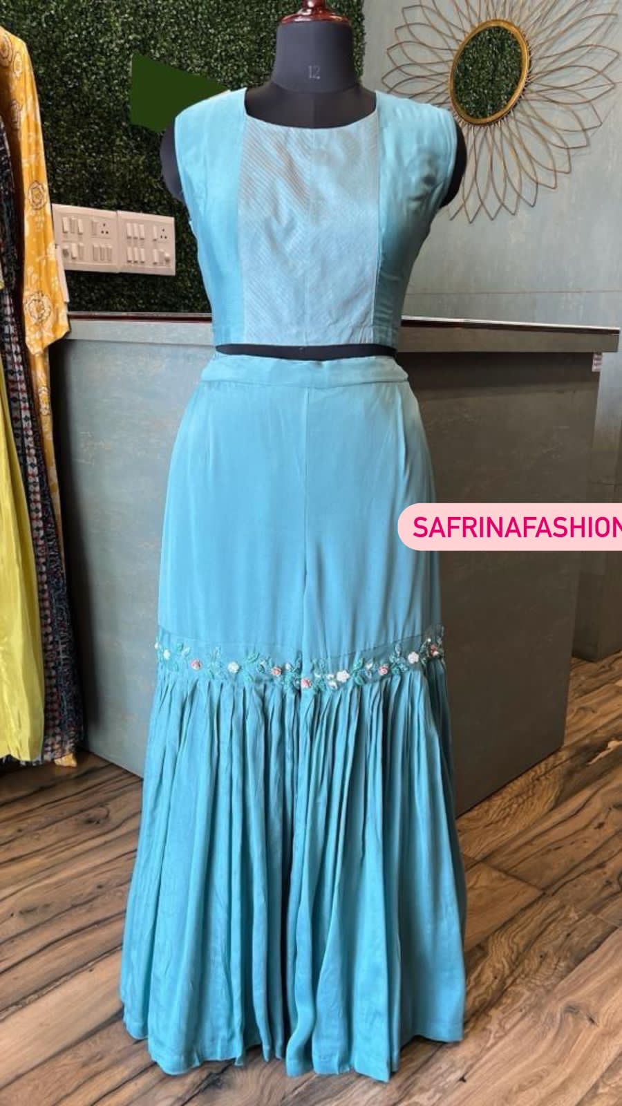 Firoza blue Indowestern Dress Women Dress