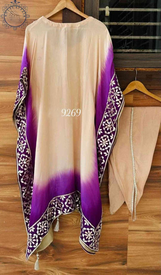 Silk designer kaftan set Partywear kaftan set traditional kaftan