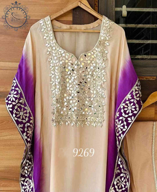 Silk designer kaftan set Partywear kaftan set traditional kaftan
