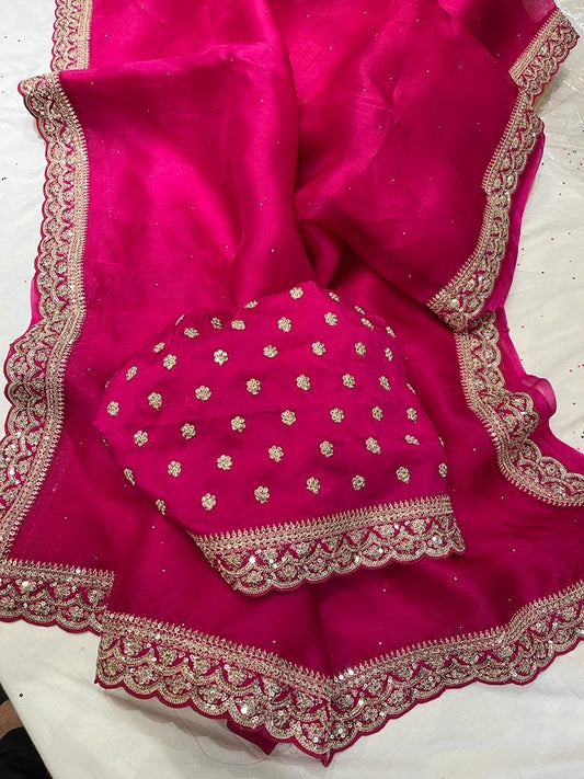 Rivaaz traditional Indian organza saree