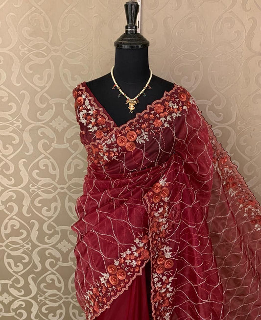 Venish Organza Saree Partywear sarees blouse