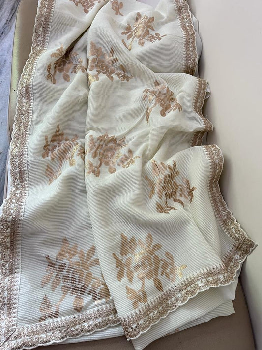 Ravish Sequence Gorgette Saree Partywear Sari