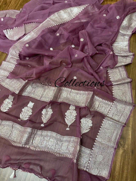 Rozila Banarsi chiffon sarees Indian saree banarsi saree blouse