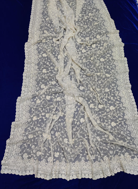 White Georgette Saree stunning sari blouse Indian wedding sarees