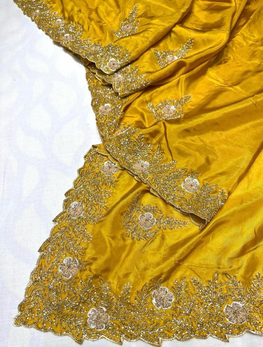 Sanes reception saree zardosi saree partywear sari blouse