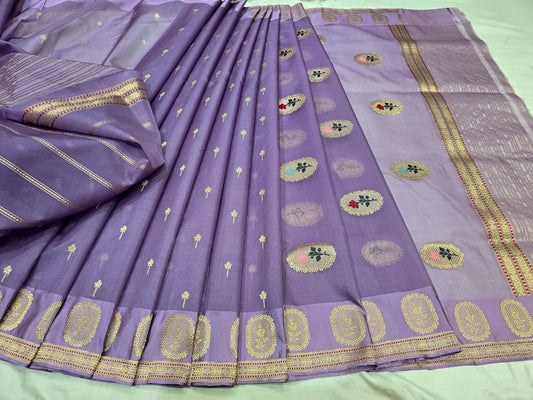 Lavender kora saree Indian sarees traditional sari blouse