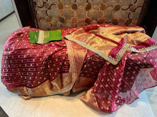 Wedding Inspired Zardosi Saree Embroidered Saree blouse