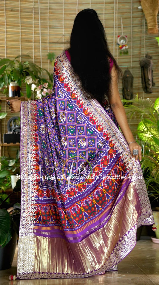 Patola Gajji silk embroidery saree