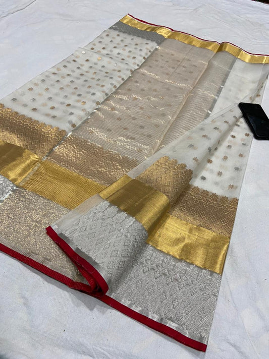 Sunehri Chanderi saree