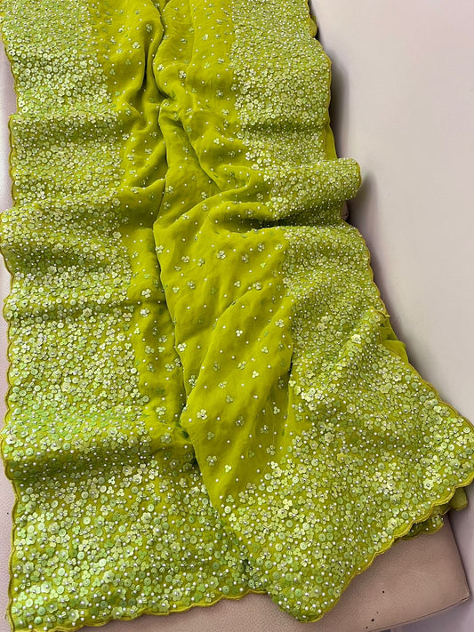 Ramisha gorgette beautiful women saree