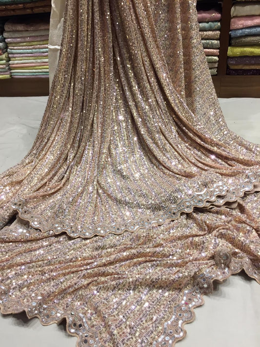 Sequence lycra partywear saris