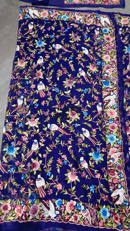 Roksana Parsi Gara saree Pakistani Parsi sari Indian sari