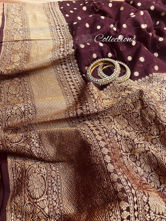 Ranjhana gorgette handloom saree