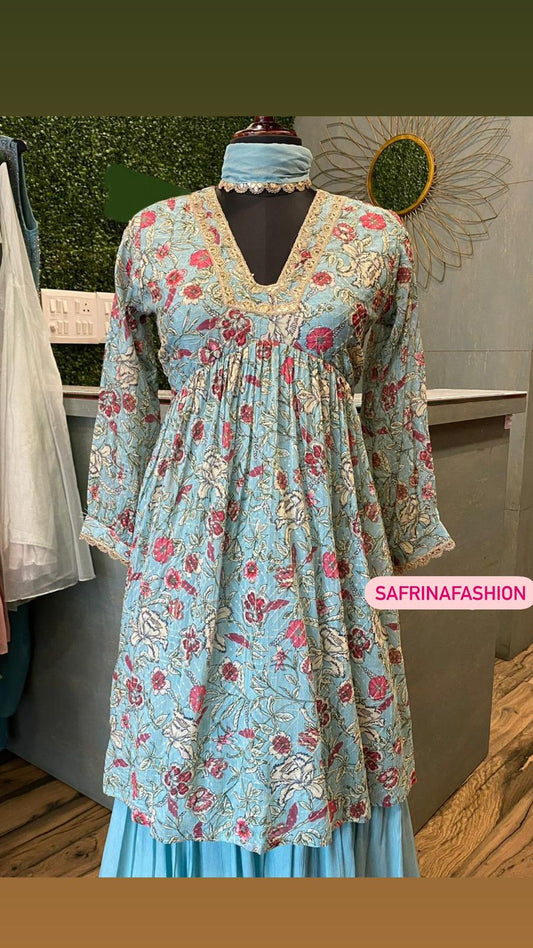 Floral Firoza peplum kurta dress