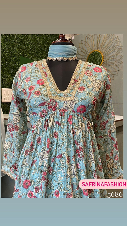 Floral Firoza peplum kurta dress