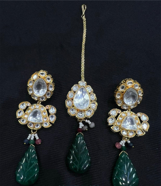 Seema Kundan polki tikka set