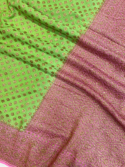 Andila khaddi gorgette Indian saree