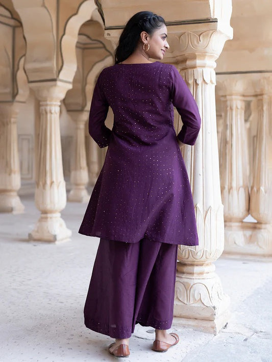 Trendy purple sharara set