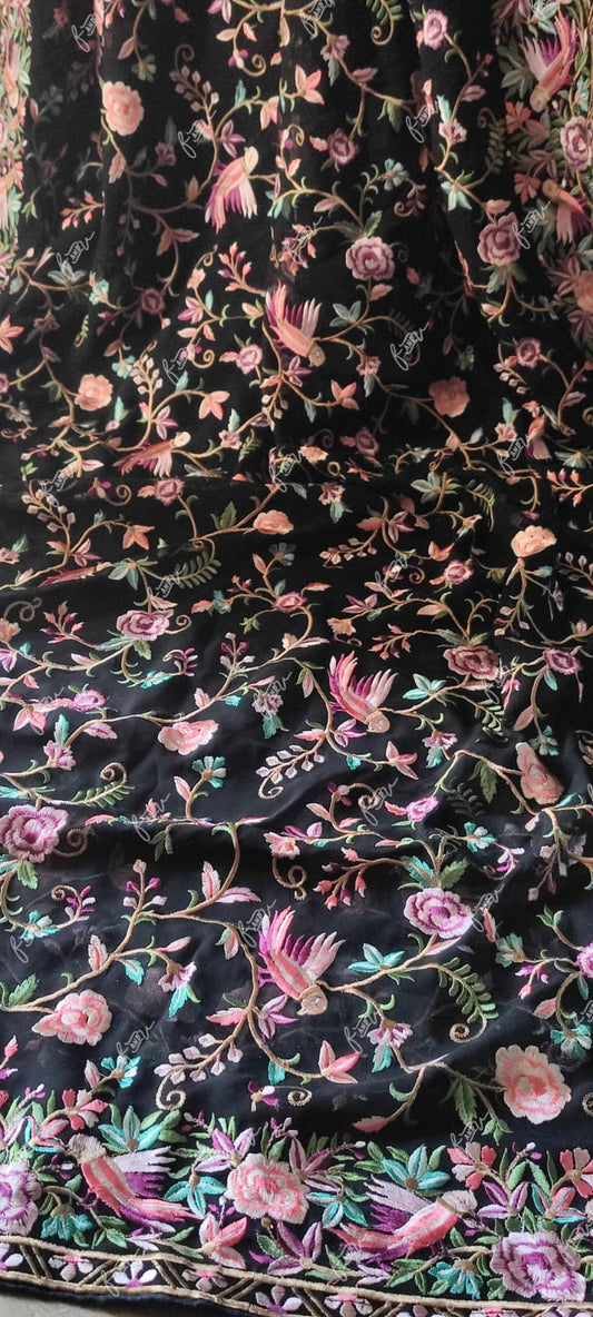 Parsi inspired Kashmiri saree