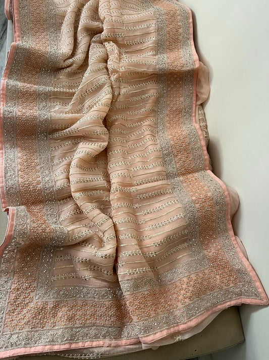 Ruhani gorgette sequence saree