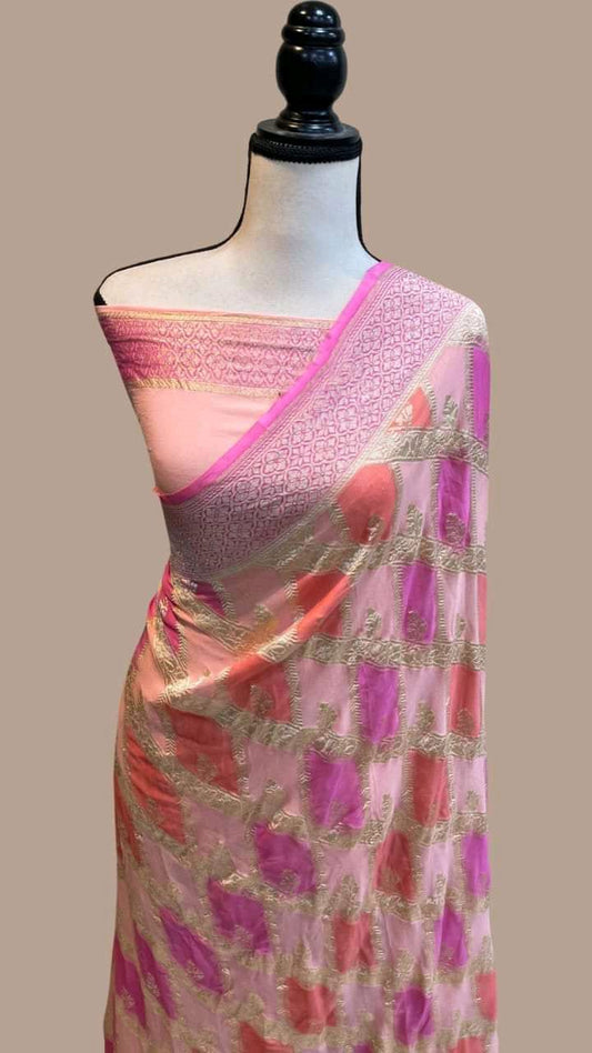 Nahida khaddi gorgette sari