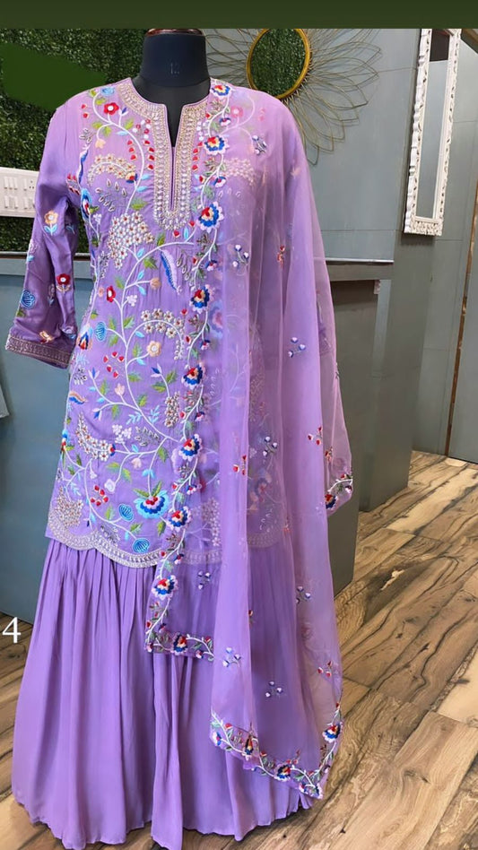 Moria purple gharara dress